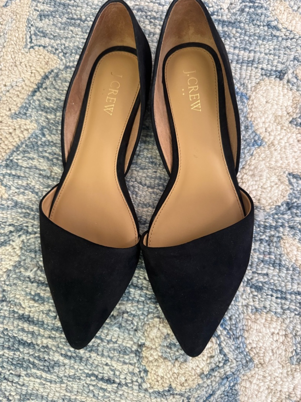 J. Crew Black Pointed D'Orsay Flats